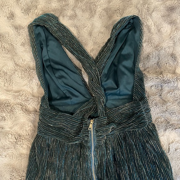 Ailey Gold and Teal Blue Skater Dress - Picture 6 of 9